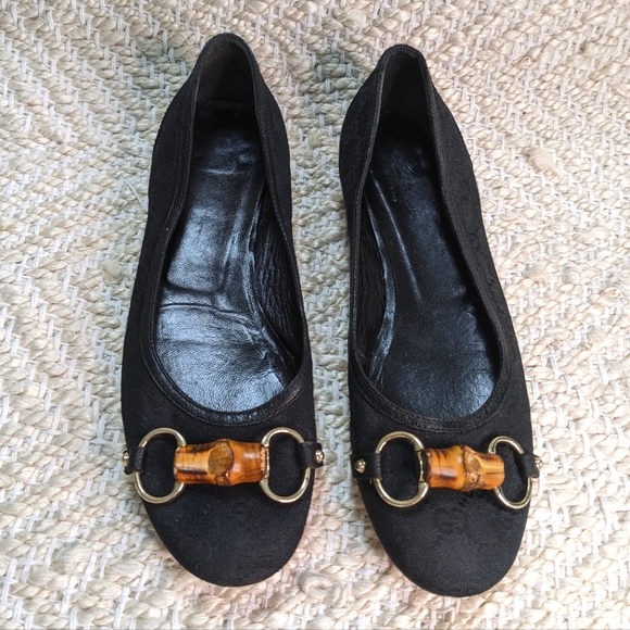 Gucci Shoes - Gucci Monogram Bamboo Flats